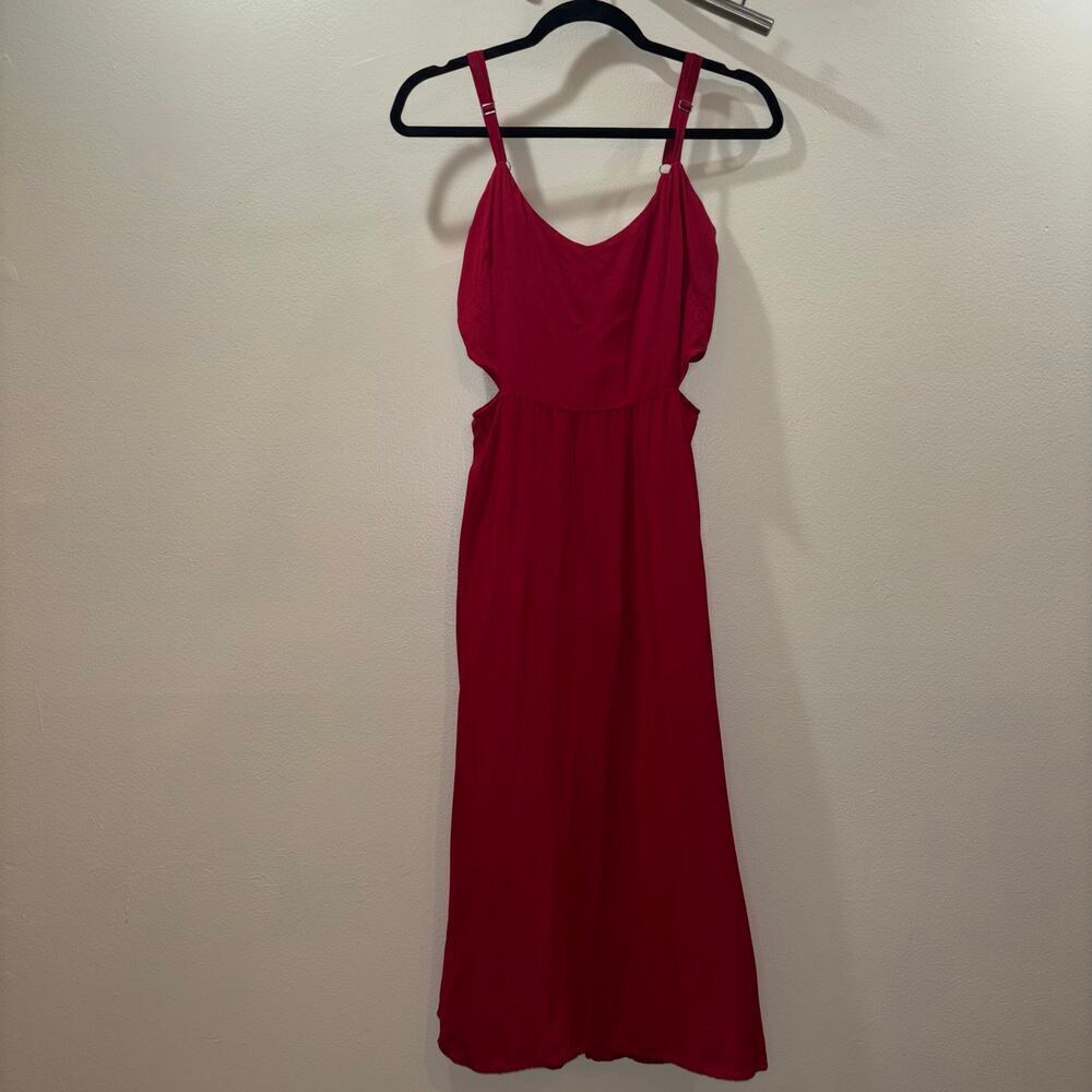 REFORMATION Red Midi Dress – Size Small- Taylor Swift Red Dress with Cutouts